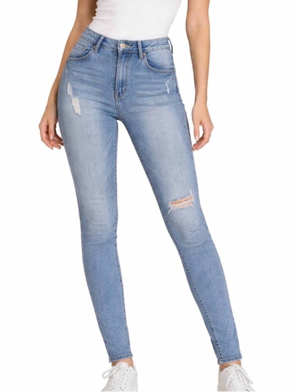 Articles Of Society jeans women's skinny jeans distressed holes SZ 27" waist
